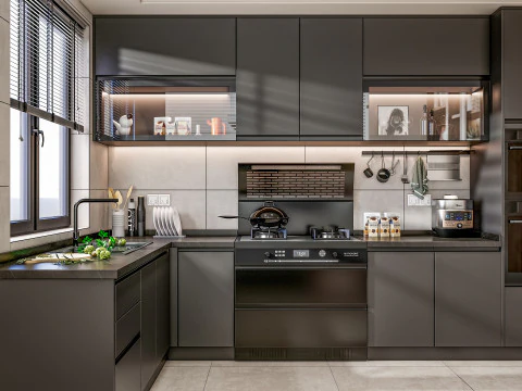 Scena di modellazione avanzata della cucina 0049 Modello 3D