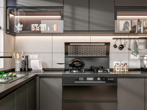 Scena di modellazione avanzata della cucina 0049 Modello 3D