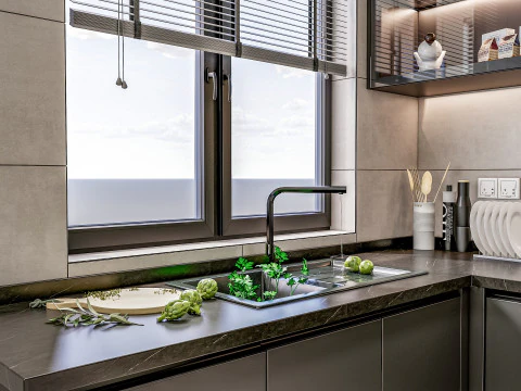 Scena di modellazione avanzata della cucina 0049 Modello 3D