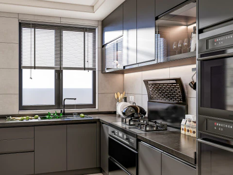 Scena di modellazione avanzata della cucina 0049 Modello 3D