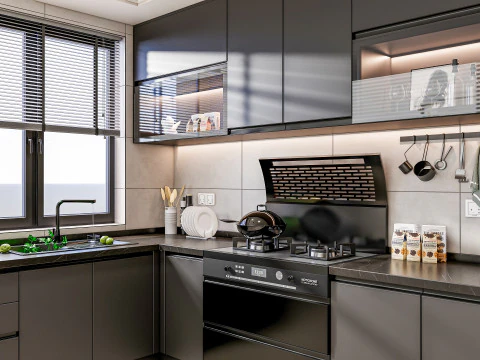 Scena di modellazione avanzata della cucina 0049 Modello 3D