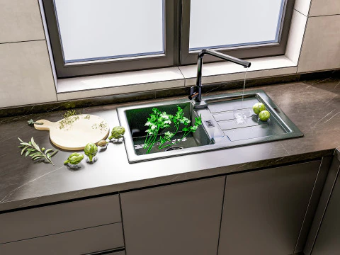 Scena di modellazione avanzata della cucina 0049 Modello 3D