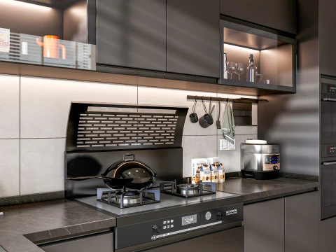 Scena di modellazione avanzata della cucina 0049 Modello 3D