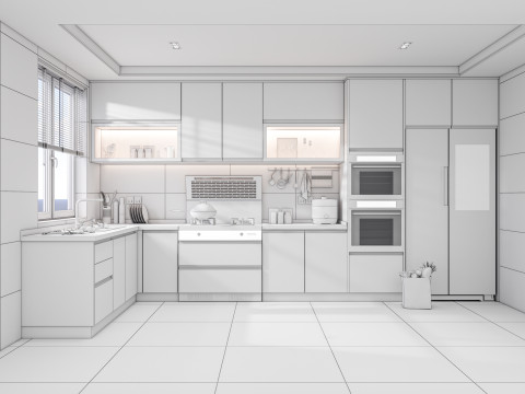 Kitchen Advanced Modeling scene 0049 3D 模型