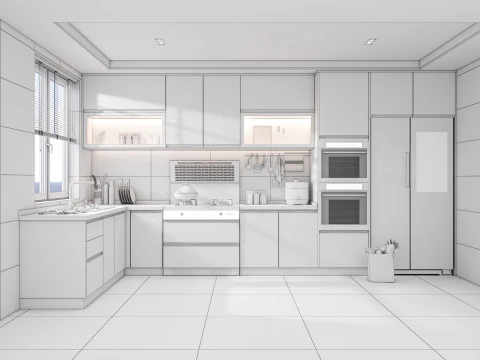 Scena di modellazione avanzata della cucina 0049 Modello 3D