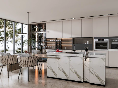 Kitchen Advanced Modeling scene 0052 3D Model