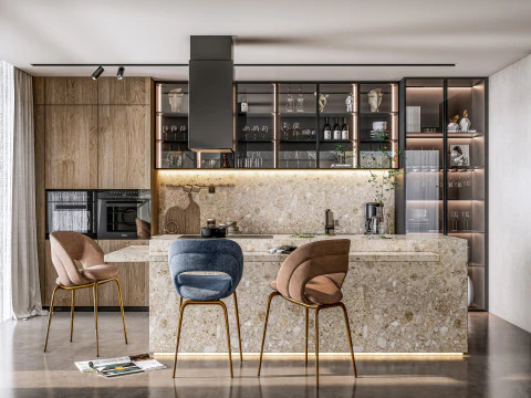 Scena di modellazione avanzata della cucina 0054 Modello 3D