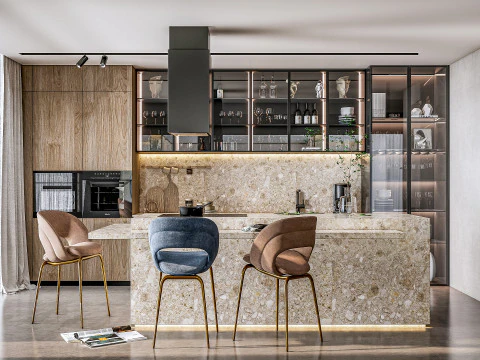 Scena di modellazione avanzata della cucina 0054 Modello 3D