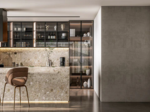 Scena di modellazione avanzata della cucina 0054 Modello 3D