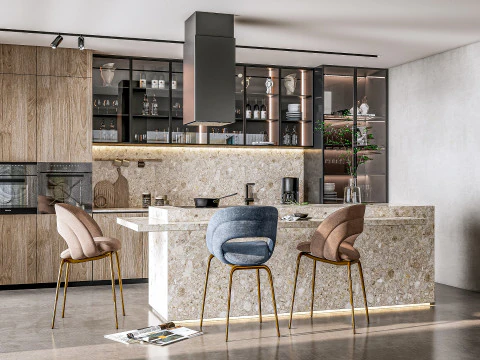 Scena di modellazione avanzata della cucina 0054 Modello 3D