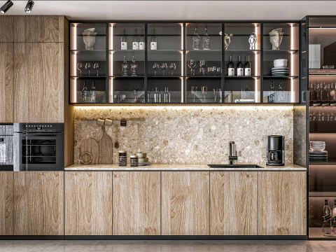 Scena di modellazione avanzata della cucina 0054 Modello 3D