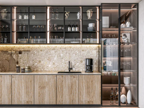 Scena di modellazione avanzata della cucina 0054 Modello 3D