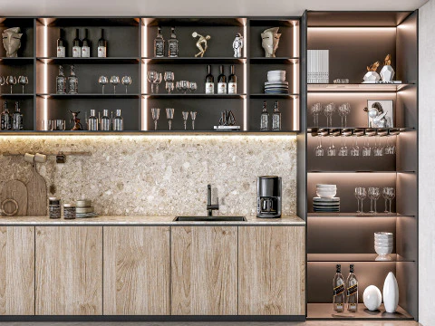 Scena di modellazione avanzata della cucina 0054 Modello 3D