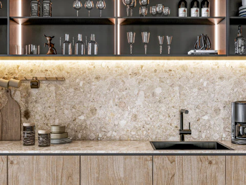 Scena di modellazione avanzata della cucina 0054 Modello 3D