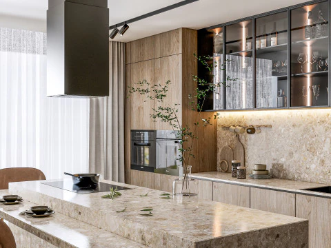 Scena di modellazione avanzata della cucina 0054 Modello 3D