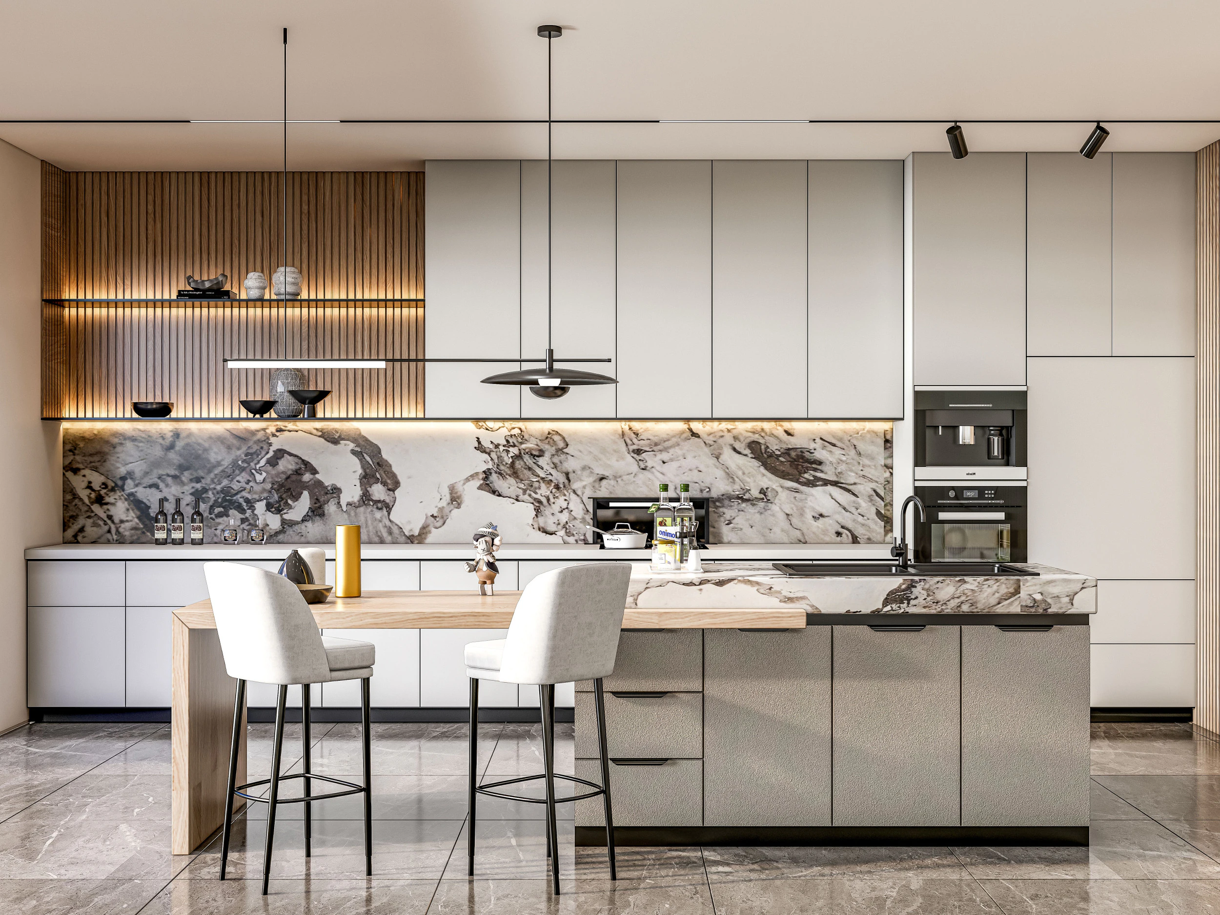 Scena di modellazione avanzata della cucina 0058 Modello 3D .c4d .max .obj .3ds .fbx .stl .blend 