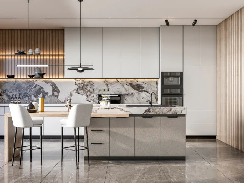 Scena di modellazione avanzata della cucina 0058 Modello 3D