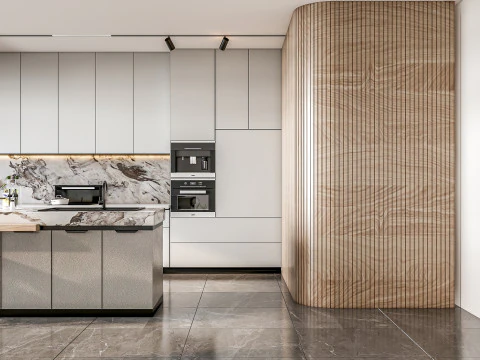 Scena di modellazione avanzata della cucina 0058 Modello 3D