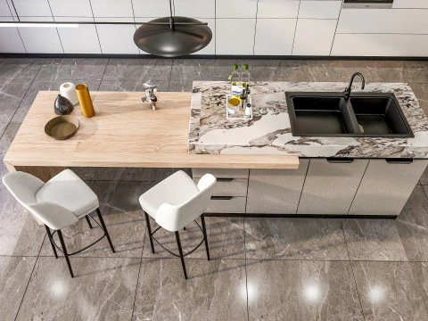 Scena di modellazione avanzata della cucina 0058 Modello 3D