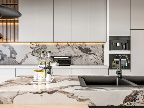 Scena di modellazione avanzata della cucina 0058 Modello 3D