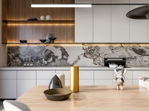 Scena di modellazione avanzata della cucina 0058 Modello 3D