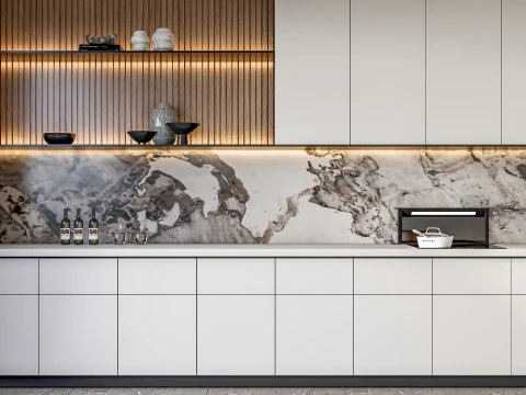 Scena di modellazione avanzata della cucina 0058 Modello 3D