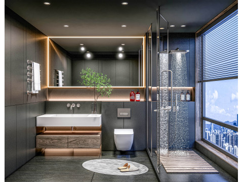 Bathroom full scene 001 3D Model