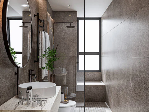 Bathroom full scene 1 3D Model