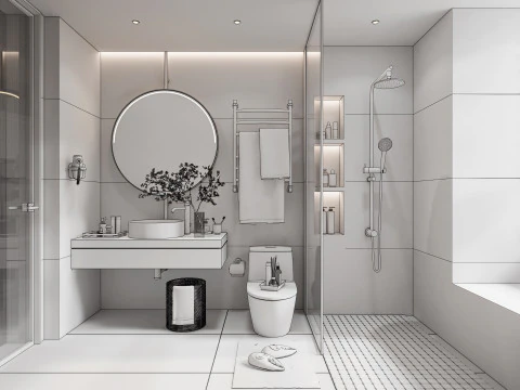 Bathroom full scene 1 3D Model