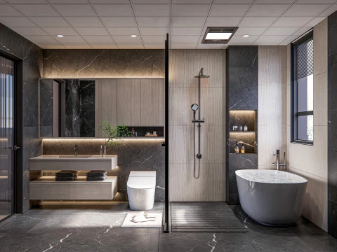 Bathroom full scene 2 3D Model