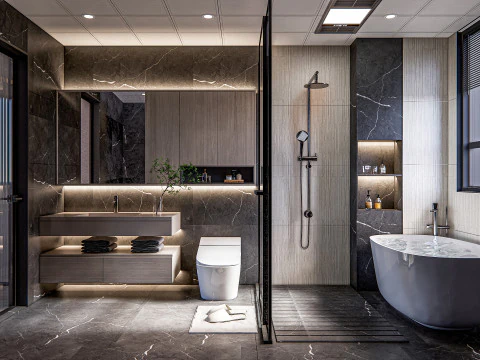 Bathroom full scene 2 3D Model