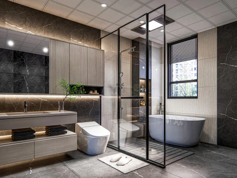 Bathroom full scene 2 3D Model