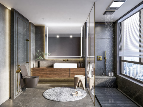 Bathroom full scene 3 3D Model