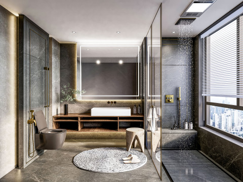 Bathroom full scene 3 3D Model