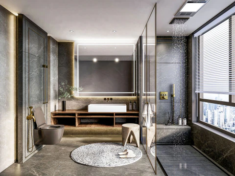 Scena completa del bagno 3 Modello 3D