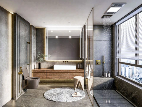 Scena completa del bagno 3 Modello 3D