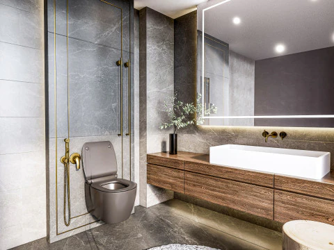 Scena completa del bagno 3 Modello 3D