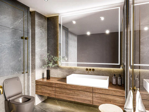 Scena completa del bagno 3 Modello 3D