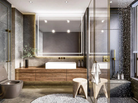 Scena completa del bagno 3 Modello 3D