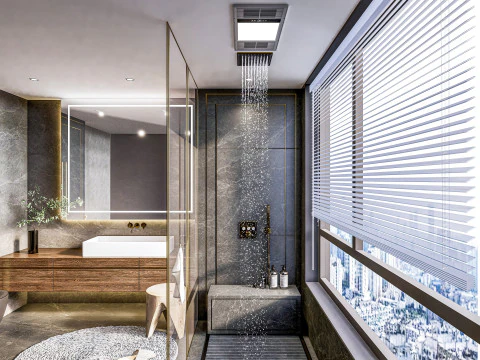 Scena completa del bagno 3 Modello 3D