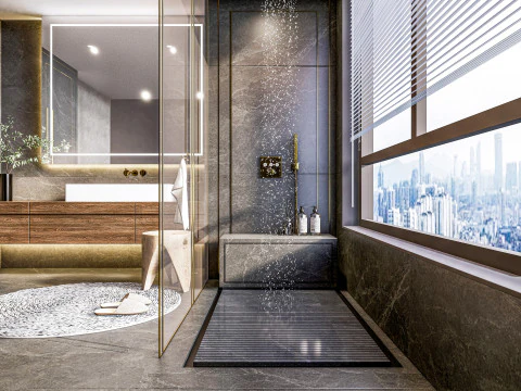 Scena completa del bagno 3 Modello 3D