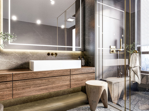 Bathroom full scene 3 3D Model