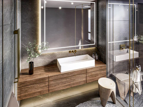 Scena completa del bagno 3 Modello 3D