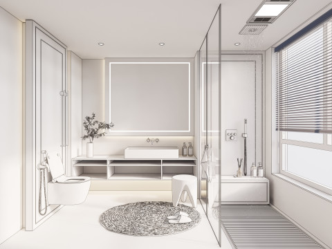 Bathroom full scene 3 3D Model