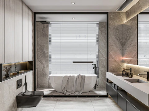 Banheiro completo cena 4 Modelo 3D