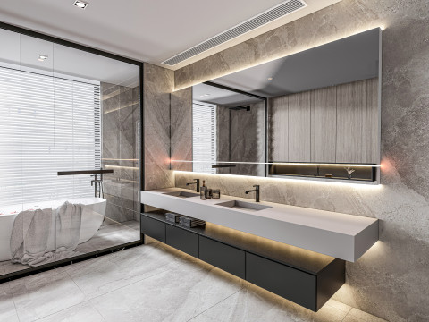 Bathroom full scene 4 Model 3D