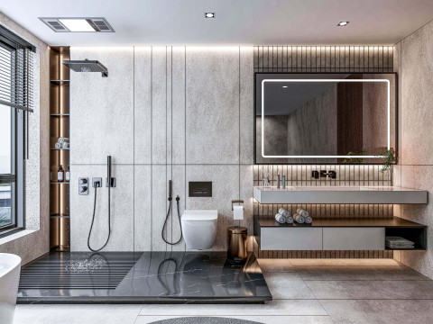 Bathroom full scene 5 3D Model