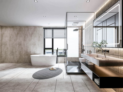 Bathroom full scene 5 3D Model