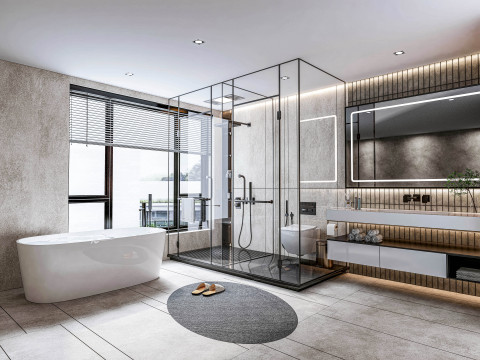 Bathroom full scene 5 3D Model