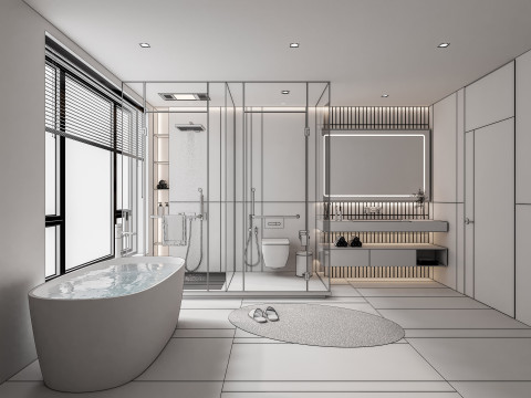 Bathroom full scene 5 3D Model